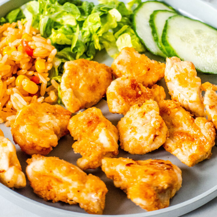 lightly battered chicken bites